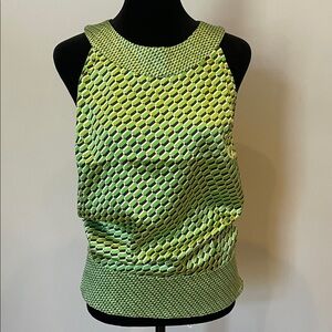 Stylish Green Patterned Women's sleeveless  Top